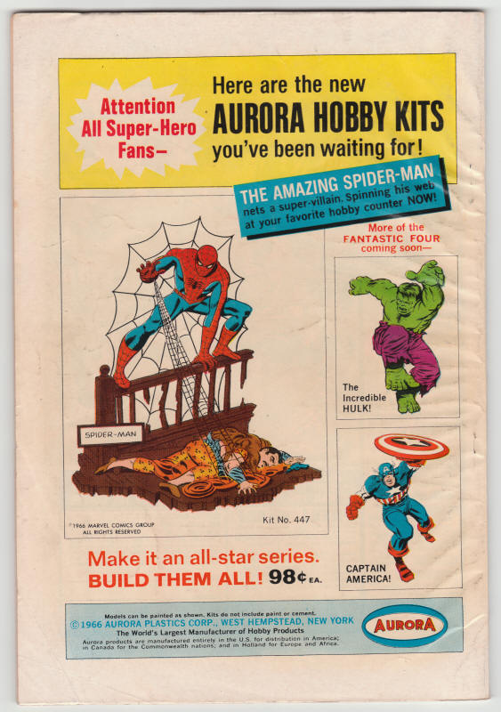 Marvel Tales #7 back cover