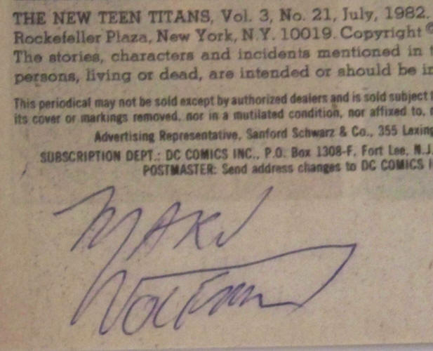 Marv Wolfman Signature