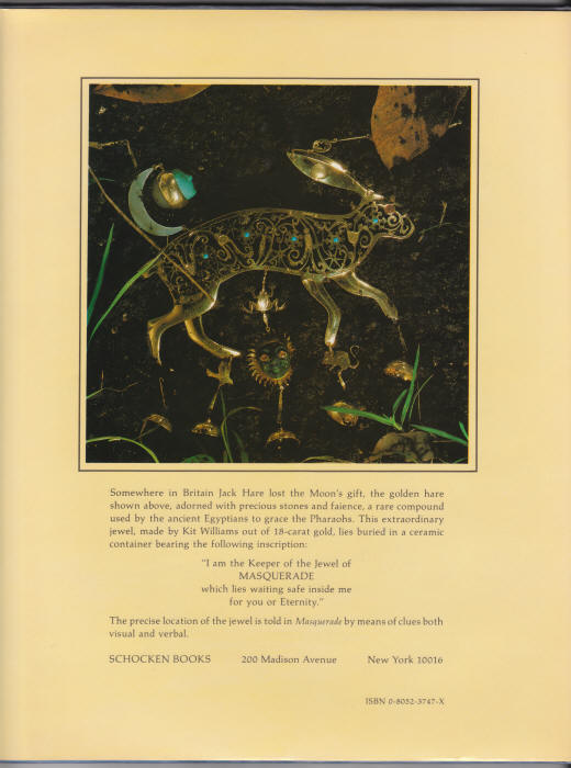 Masquerade Kit Williams back cover