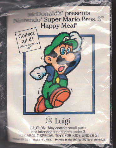 McDonalds Super Mario Bros 3 Luigi #2 Toy