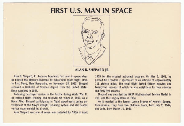 1969 Men In Space Series Sterling Silver Proof Set Reference Card 1 Back