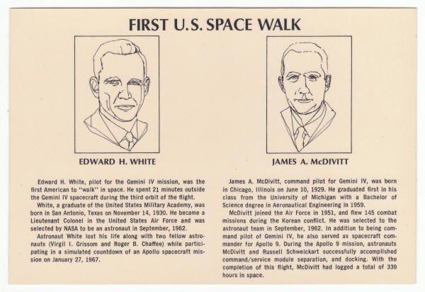 1969 Men In Space Series Sterling Silver Proof Set Reference Card 8 Back
