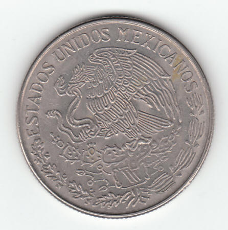 1971 Mexico 1 Peso Coin obverse