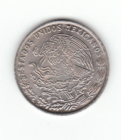 1975 Mexico 20 Centavos Coin obverse