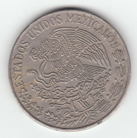 1972 Mexico 5 Pesos Coin obverse