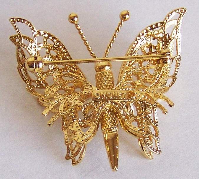 Monets Menagerie Butterfly Brooch back