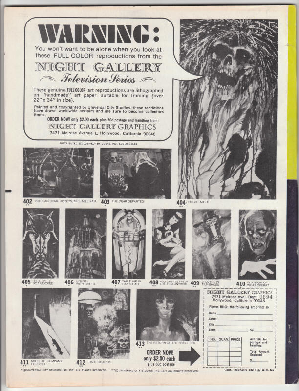 Monster World #1 back cover