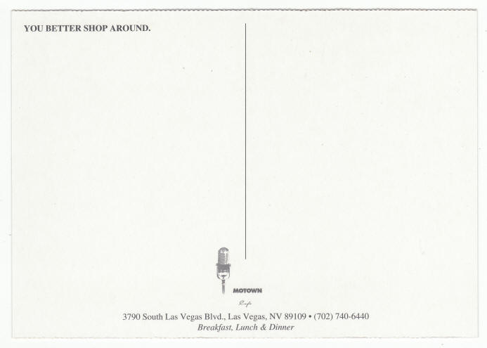 Motown Cafe Post Card