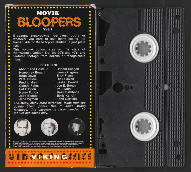 Movie Bloopers Volume 1 VHS Tape