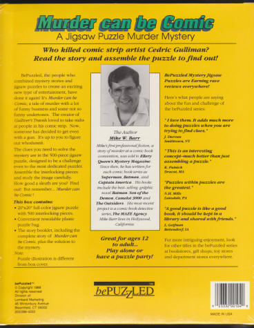 Murder Can Be Comic Puzzle box back