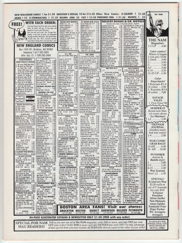 The Nam Magazine #4 back cover