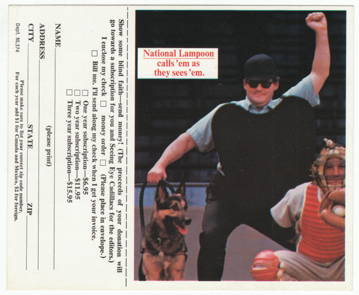 National Lampoon Subscription Post Card