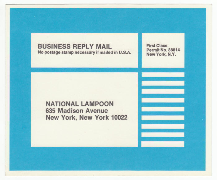 National Lampoon Subscription Post Card