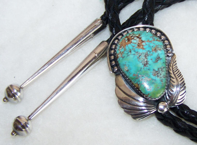 Navajo Kingman Turquoise Bolo Tie Robert Kelley