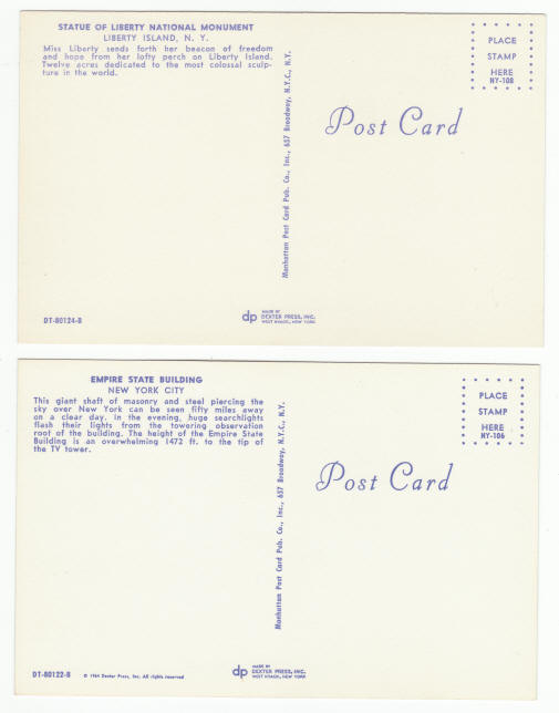 1960s New York City Post Cards