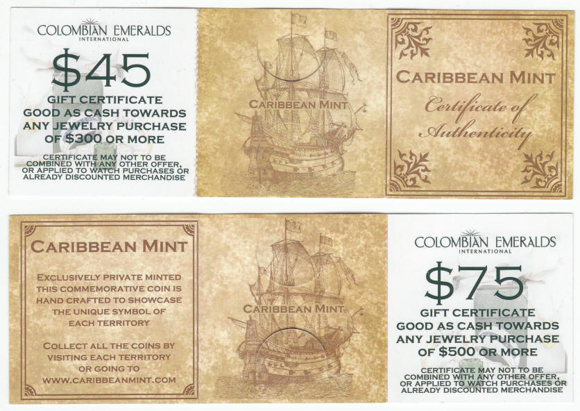 Norwegian Cruise Line Star Commemorative Coins COA