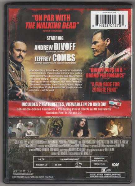 Night Of The Living Dead 3D Reanimation DVD