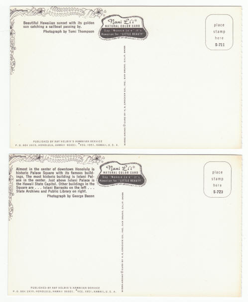 Oahu Hawaii Post Cards