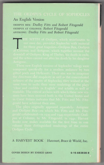 The Oedipus Cycle back cover