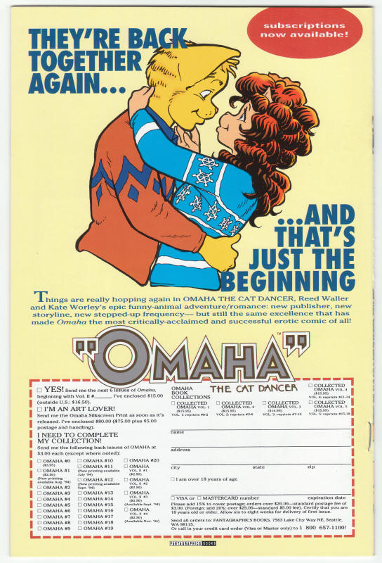 Omaha The Cat Dancer #1 back cover