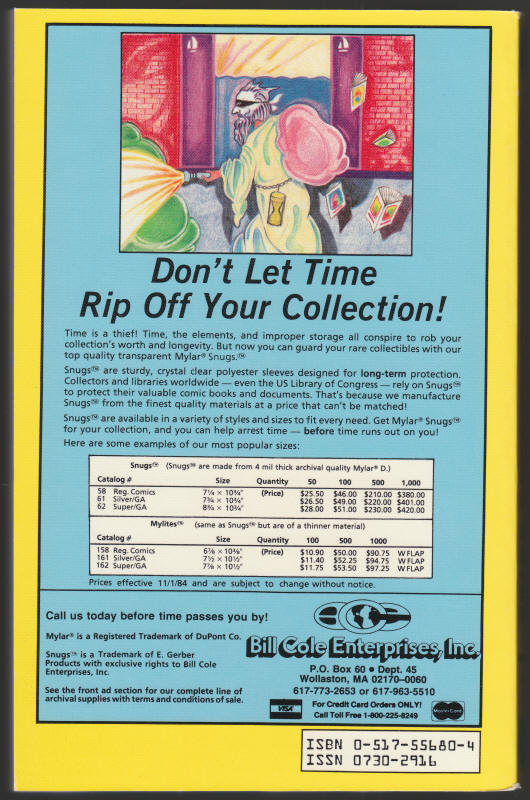 Overstreet Comic Book Price Guide #15 back cover