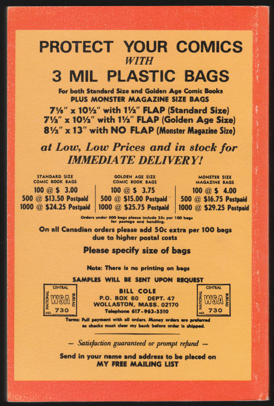 Overstreet Comic Book Price Guide #7 back cover