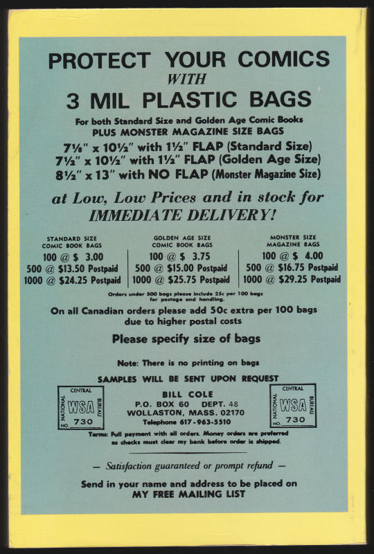 Overstreet Comic Book Price Guide #8 back cover