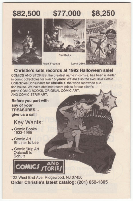 Overstreet Comic Book Price Guide 1 Reprint back cover