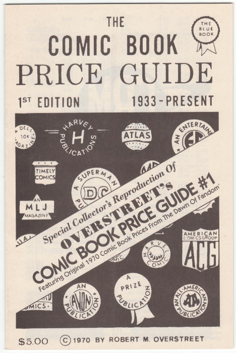 Overstreet Comic Book Price Guide 1 Reprint front cover