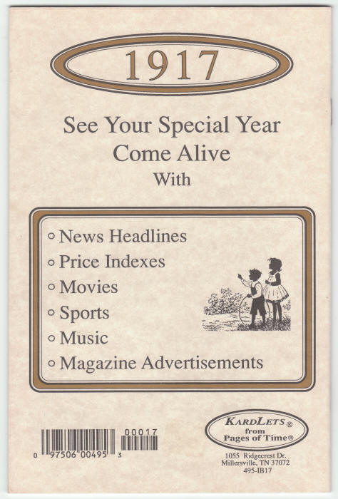 Pages Of Time 1917 back cover