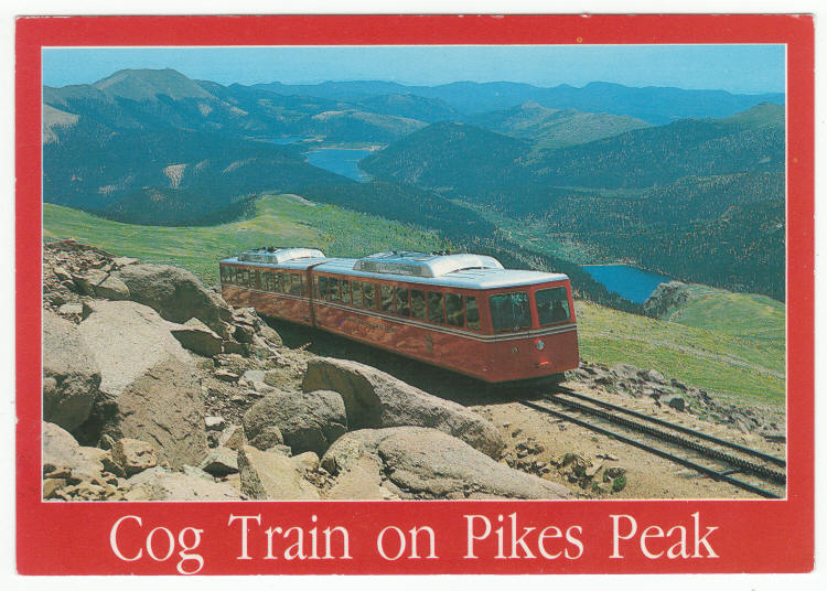 Cog Train Pikes Peak Post Card