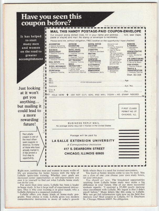 Planet Of The Apes Magazine #24 back cover