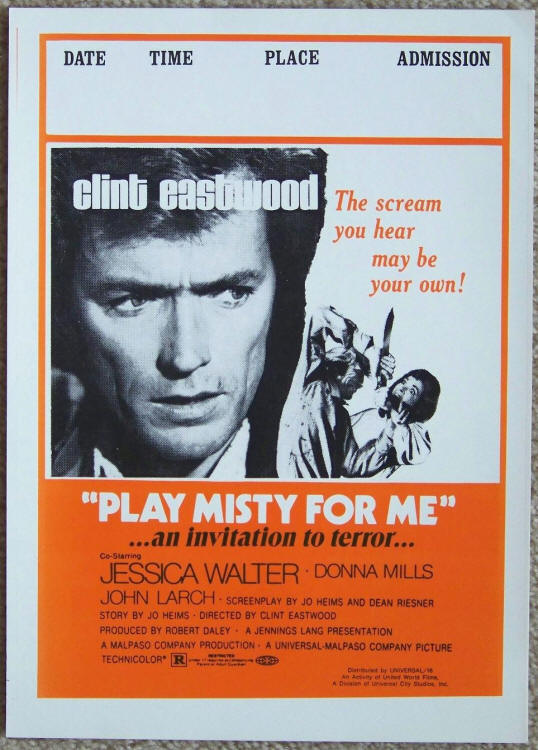 Play Misty For Me Handbill error printing
