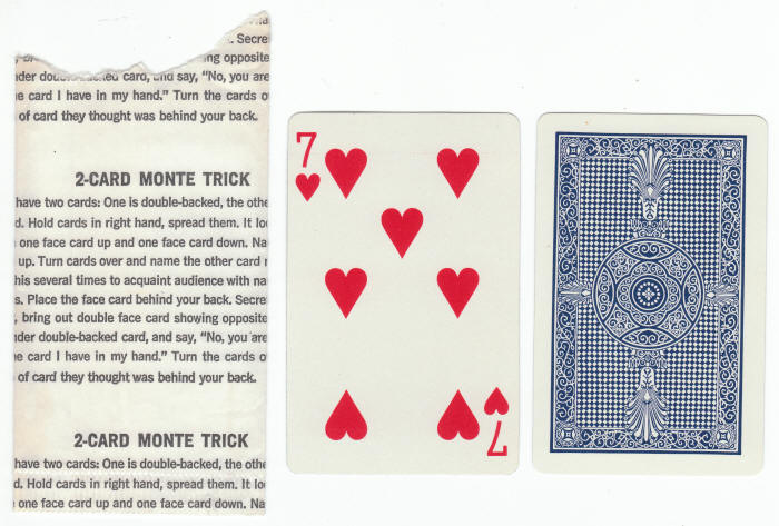 2 Card Monte Trick Post Cereal Premium
