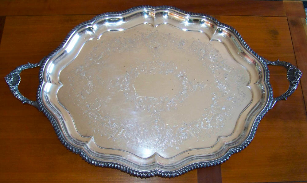 Poston Products Lonsdale Silver Plated Serving Tray top