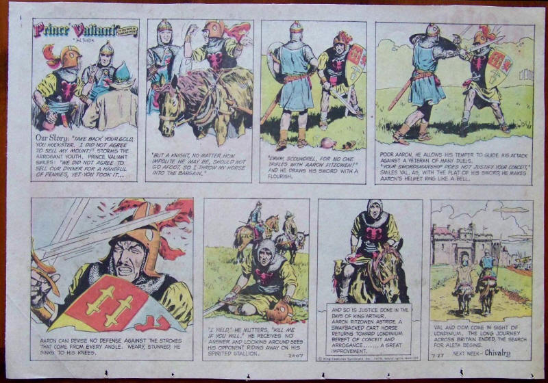 Prince Valiant Sunday Newspaper Strip July 27 1975
