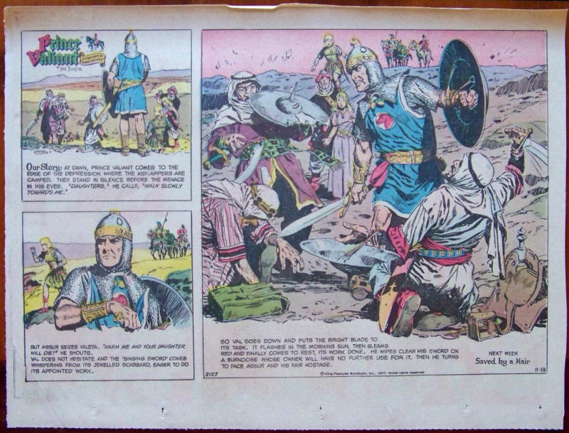 Prince Valiant Sunday Newspaper Strip November 13 1977