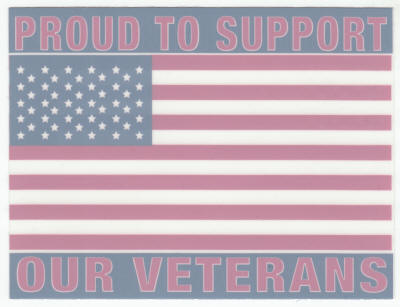 Proud To Support Our Veterans United States Flag Sticker