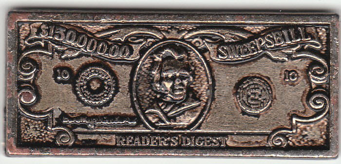 Readers Digest Sweepsbill Token