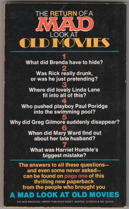 Return Of A Mad Look At Old Movies back cover