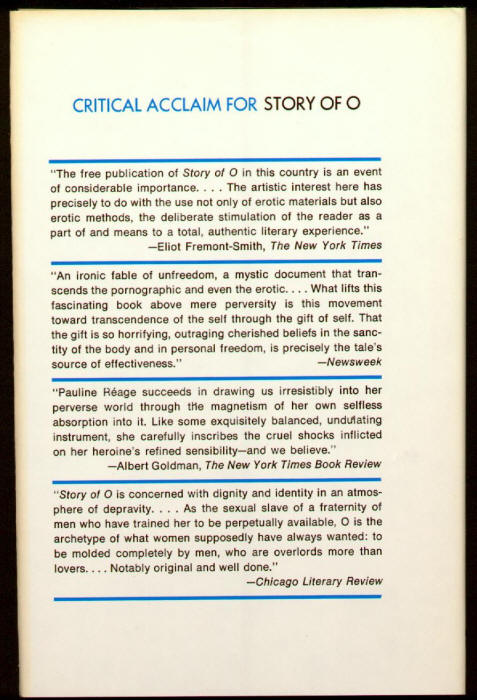 Return To The Chateau Story Of O Volume 2 back cover