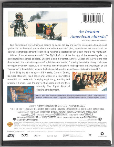 The Right Stuff DVD