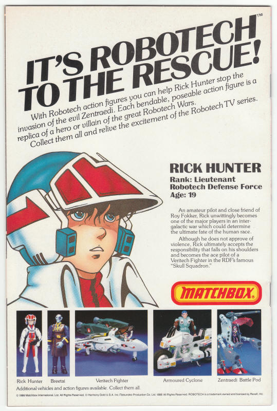 Robotech Masters #11 back cover