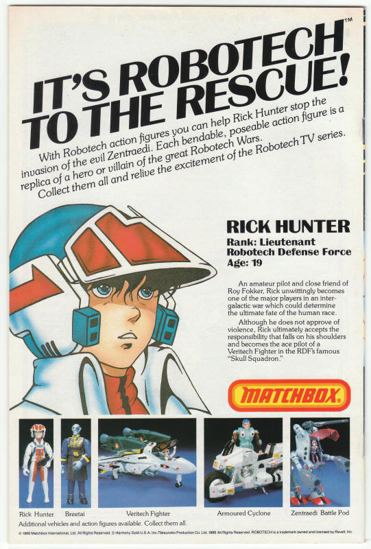 Robotech Masters #12 back cover