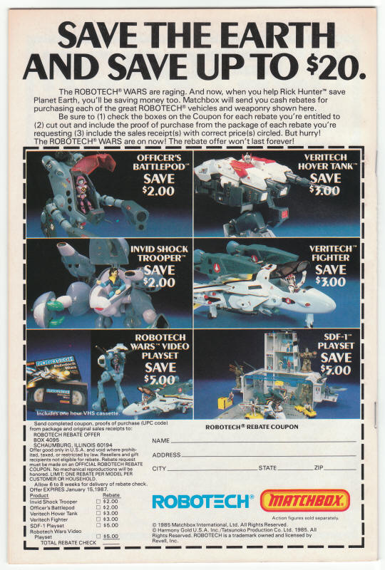 Robotech The New Generation #13 back cover