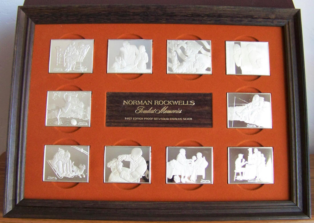 1973 Norman Rockwells Fondest Memories Sterling Silver Ingots