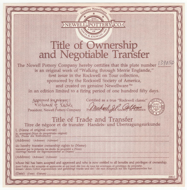 Rockwell On Tour Plate 1 COA