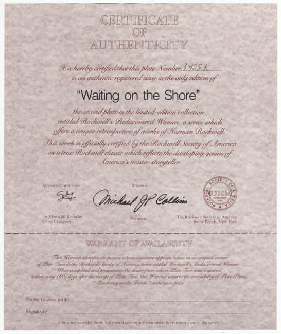 Rockwells Rediscovered Women Plate 2 COA