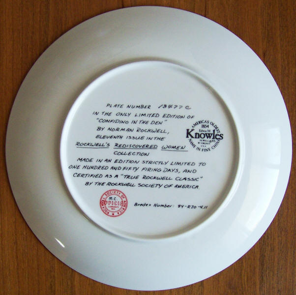 Rockwells Rediscovered Women Plate 11 back