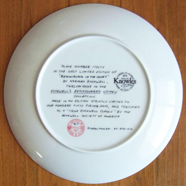 Rockwells Rediscovered Women Plate 12 back